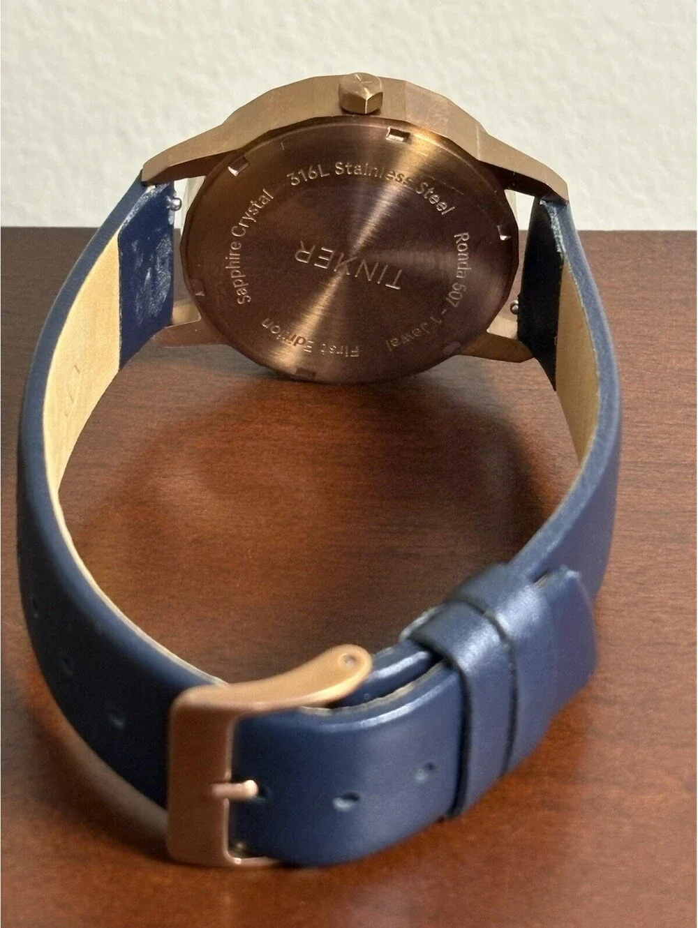 Tinker Watch First Edition Ronda 507 Swiss Movt Sapphire Crystal Copper 34mm
